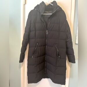 Andrew Marc puffy jacket with fleece lining on neck and hood removable hood